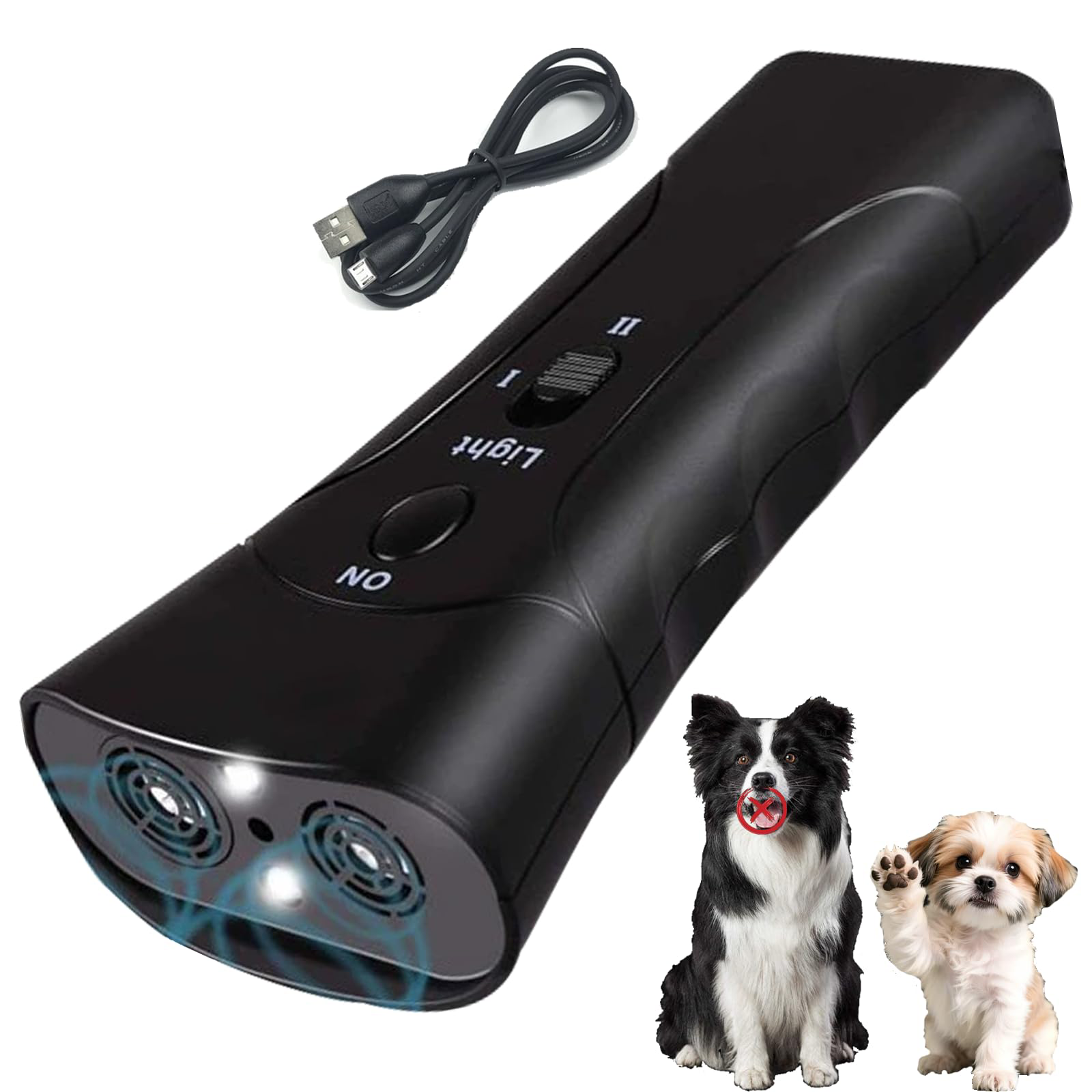 Trainer Ultrasonic For Dogs, Anti Barking Device, Portable Ultrasonic Dog Barking, Anti Barking Dog Training Device With Flashlight With LED Light, 3 Training Modes For Indoor Outdoor