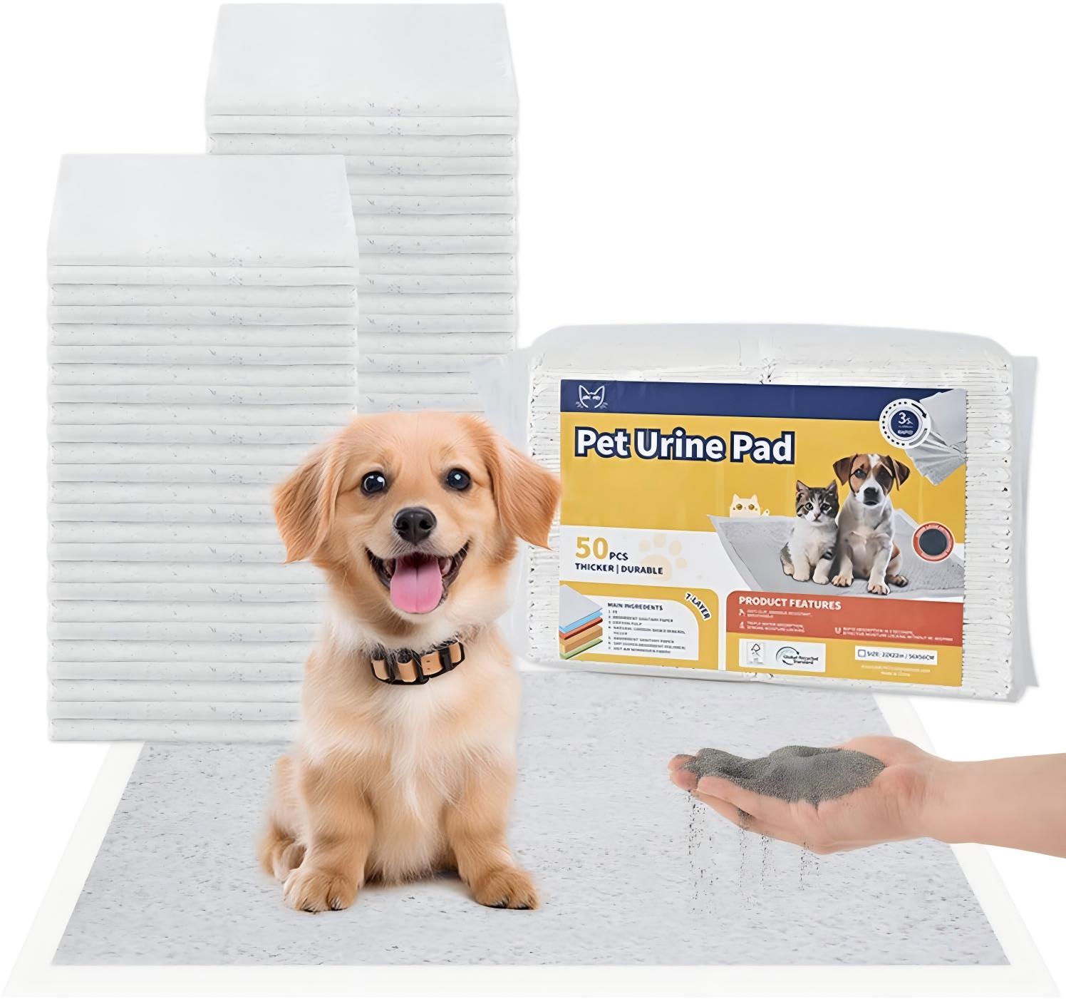 50-Pack Pet Training Pads Puppy Pads 5-Layer Leak-Proof Design 22-Inch Square Disposable Pads Super Absorbent Suitable For Both Cats And Dogs,Only Supports Self-pickup Shipping Labels.