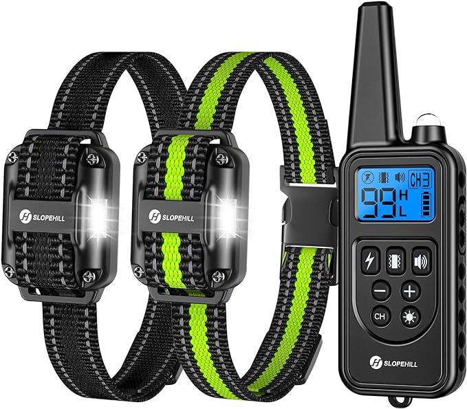 For 2 Dogs Dog Training Collar Remote Control Anti Bark Vibration Pet Obedience Safe