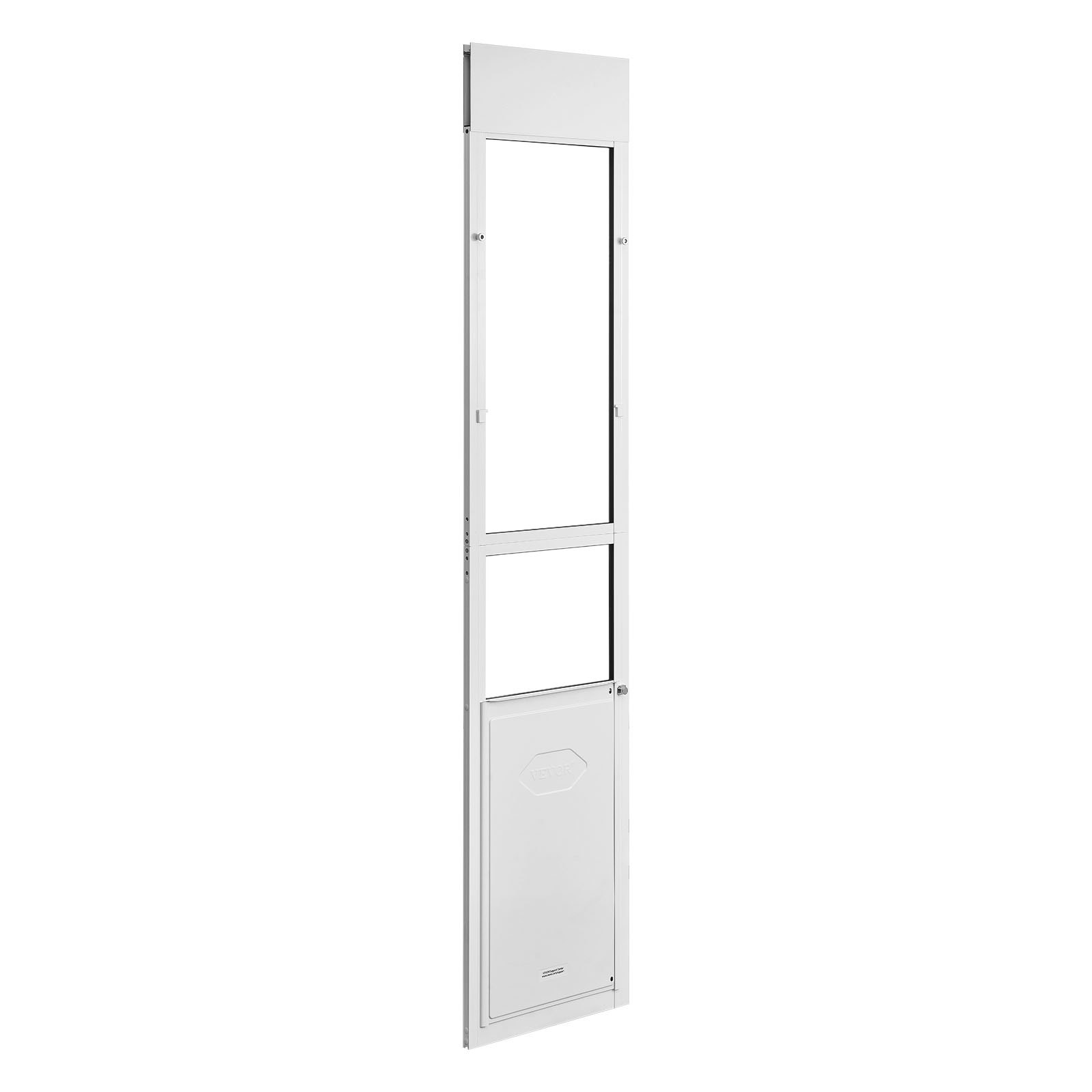 Dog Door For Sliding Glass Door, 75 7 8 To 80 11 16 Adjustable Height, Aluminum Alloy Frame With 3-Layer Flap And Rotating Hinge, For Extra Large-Sized Dogs, Sliding Glass Pet Doors For Renter
