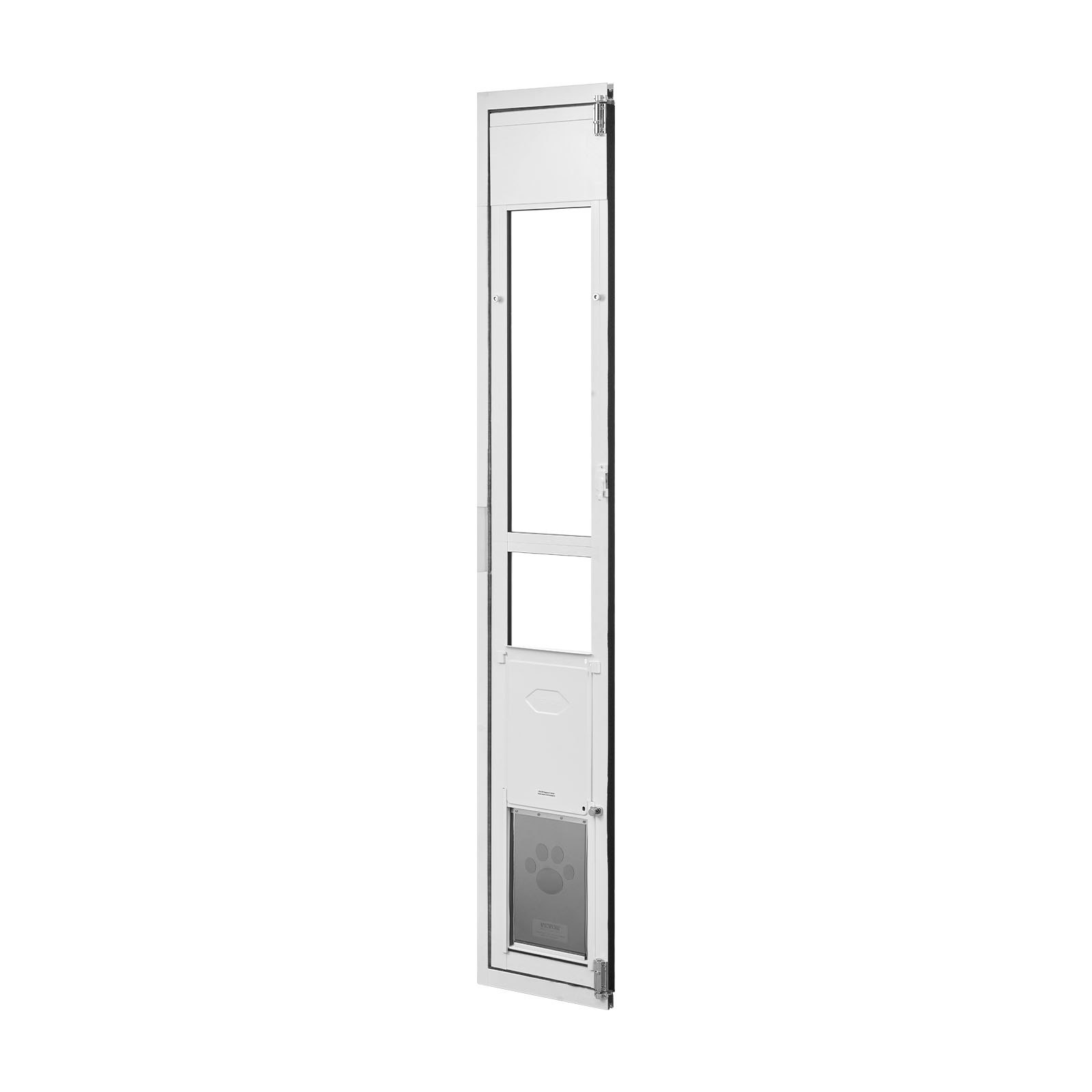 Dog Door For Sliding Glass Door, 75 7 8 To 80 11 16 Adjustable Height, Aluminum Alloy Frame With Flap, Lock Design, For Medium-Sized Dogs, 180 Swing-Open Sliding Glass Pet Doors For Renters