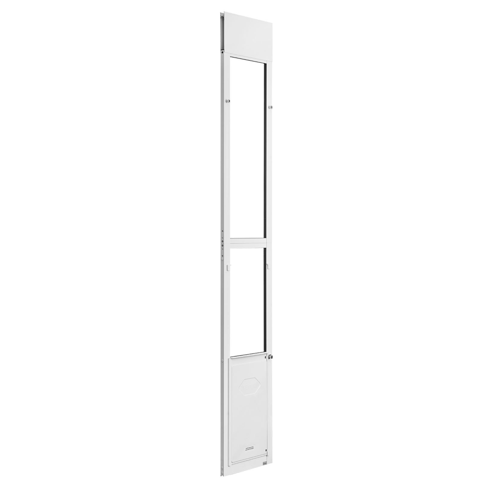 Dog Door For Sliding Glass Door, 75 7 8 To 80 11 16 Adjustable Height, Aluminum Alloy Frame With Flap And Rotating Hinge, Lock Design, For Large-Sized Dogs, Sliding Glass Pet Doors For Renters