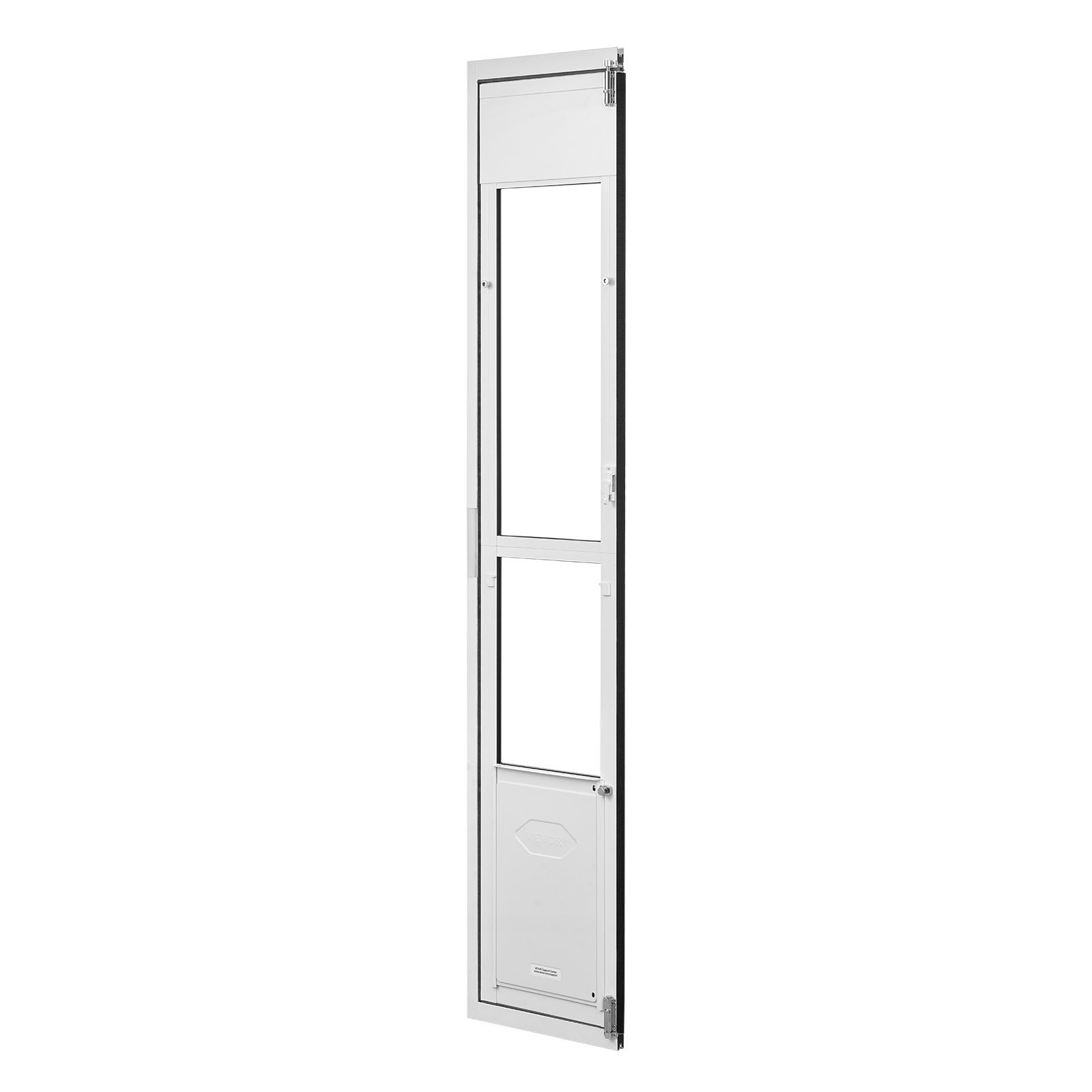Dog Door For Sliding Glass Door, 75 7 8 To 80 11 16 Adjustable Height, Aluminum Alloy Frame With Flap, Lock Design, For Large-Sized Dogs, 180 Swing-Open Sliding Glass Pet Doors For Renters