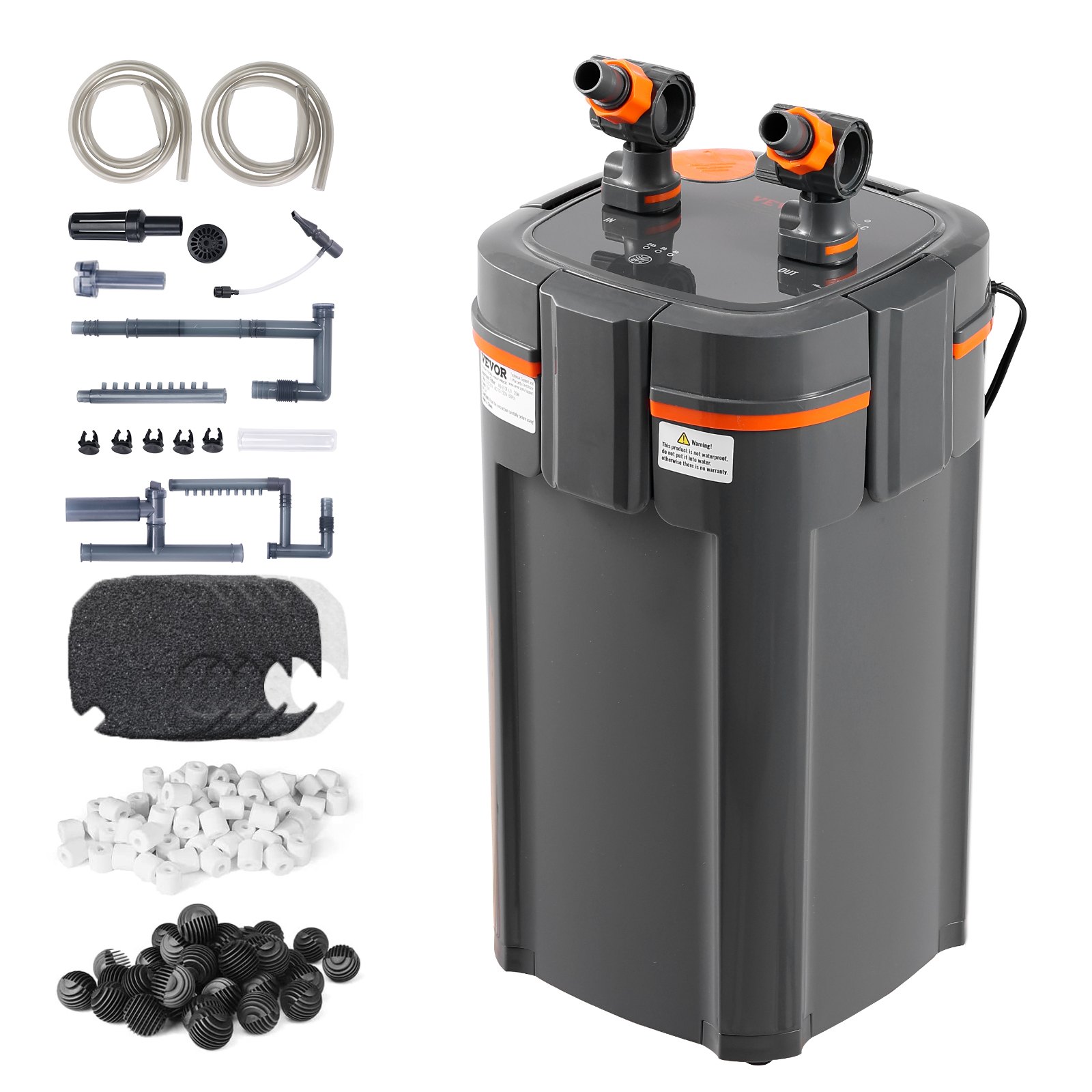 Aquarium Filter 528GPH, 5-Stage Canister Filter 200 Gallon, Ultra-Quiet Internal Aquarium Filter With UV Protection, Submersible Power Filter With Multiple Function For Fish Tanks, 20W