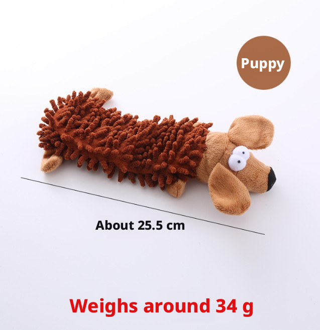 Mop fluffy dog toy-puppy-brown-plush-1 piece