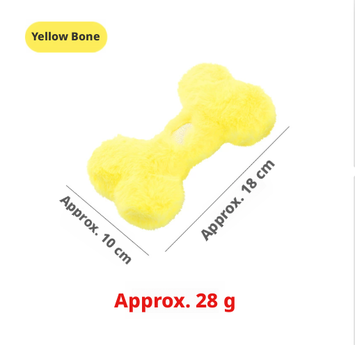 Caring Bone Dog Toy-Voices BB-Yellow-Plush-1 piece